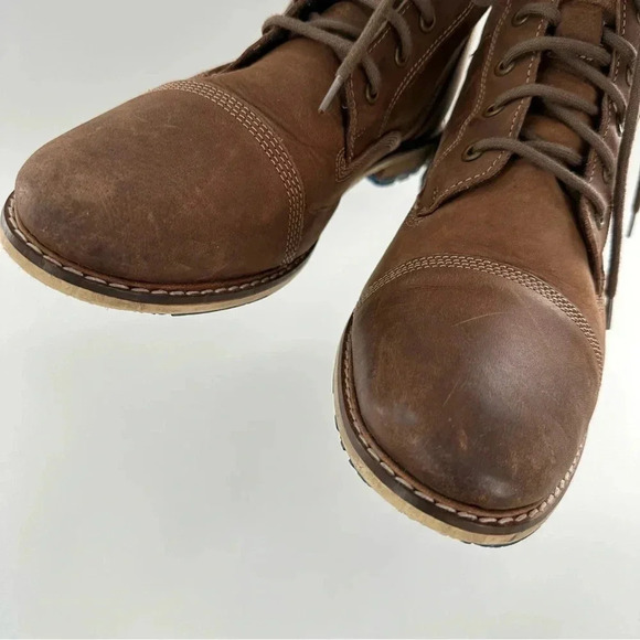Franco Fortini mens Aussie Bloke mens ankle boots size 10 brown leather cap toe - Picture 8 of 12
